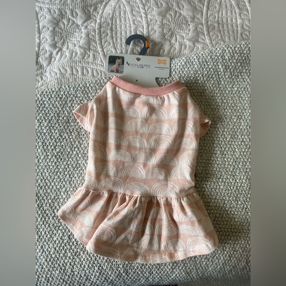 KOOLABURRA by UGG pink rainbow printed shirt dress for dogs. NWT